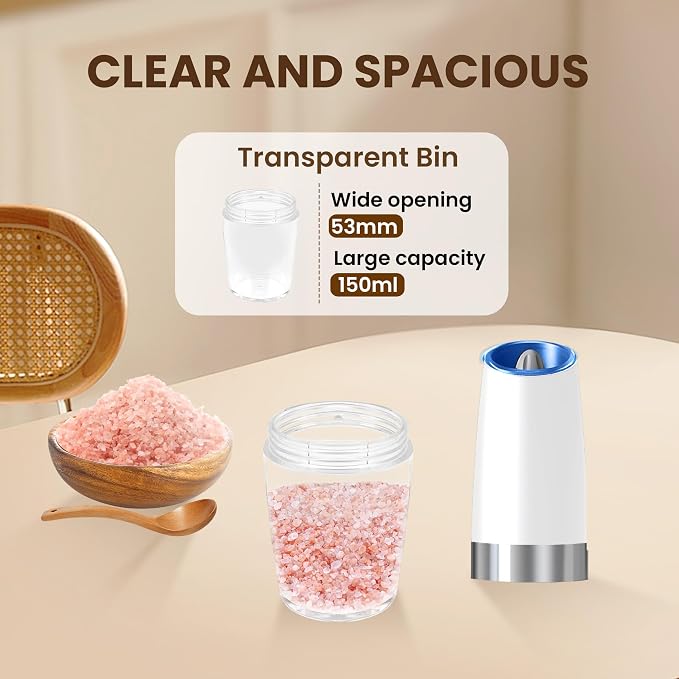 Gravity Electric Salt And Pepper Grinder Set, Automatic Salt And Pepper Grinder - Image 5