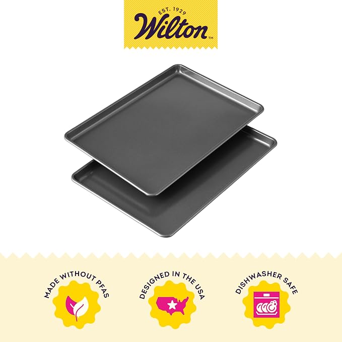 Wilton Easy Layers Sheet Cake Pan, Rectangle Sheet Pan, 2-Piece Baking Sheets - Image 3