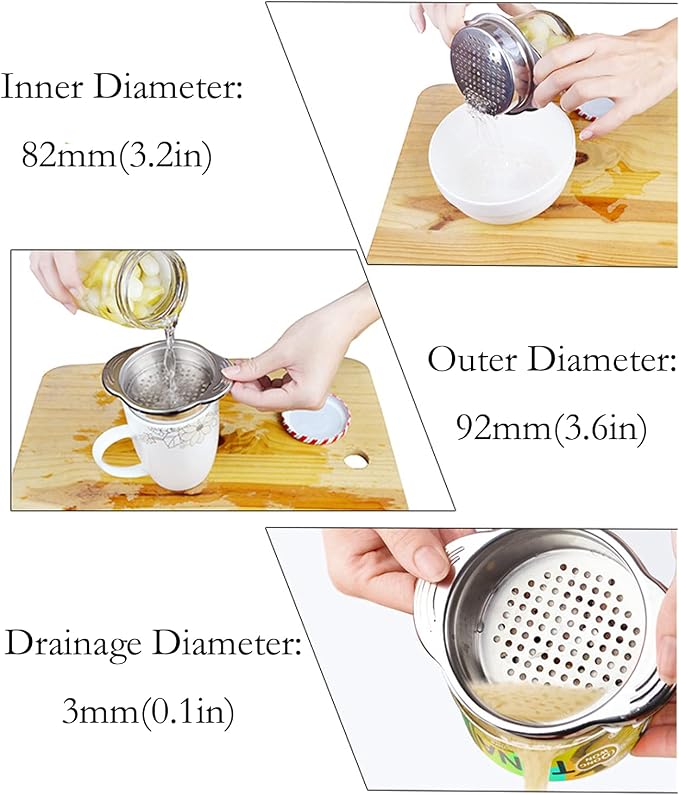 Antrader 4.5- Inch Stainless Steel Strainer, Kitchen Colander - Image 3