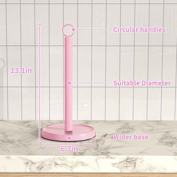 Pink Paper Towel Holder Countertop, Stainless Steel, Paper Towel Stand Holder - Image 7