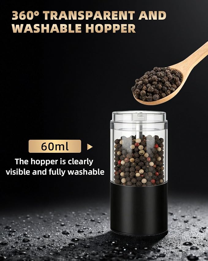 Electric Salt and Pepper Grinder Set Rechargeable, Automatic Salt and Pepper - Image 5