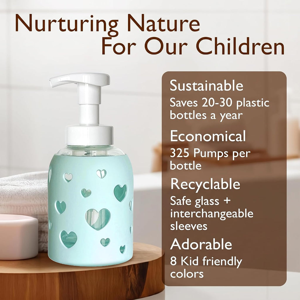 SoCal Suds & Company Foaming Hand Soap Dispenser Glass, Sea Glass, 8oz