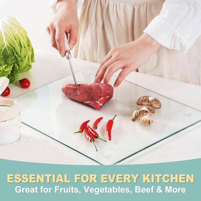 VASUHOME Large Tempered Glass Cutting Board - Image 2