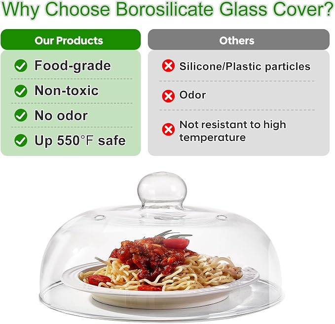 10 Inch Borosilicate Glass Microwave Splatter Cover - Image 3