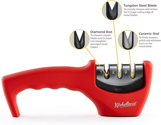 4-in-1 Kitchen Knife Accessories: 3-Stage Knife Sharpener Helps Repair - Image 2