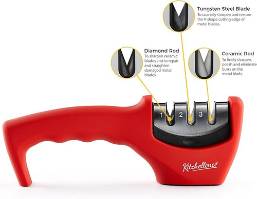 4-in-1 Kitchen Knife Accessories: 3-Stage Knife Sharpener Helps Repair - Image 2