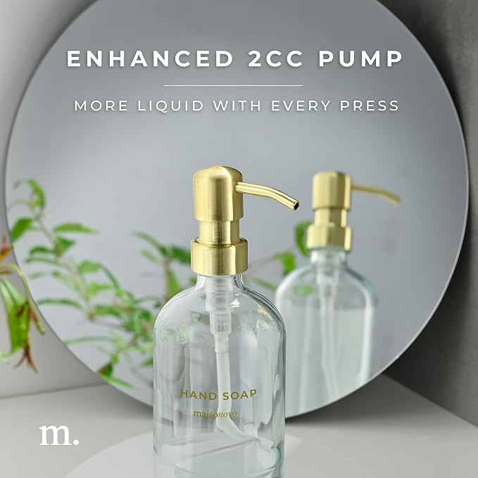 MaisoNovo Soap Dispenser 2-Piece Set | 16.9oz Clear Bottles - Image 5