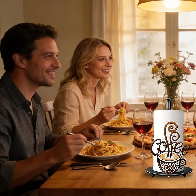 Coffee Themed Paper Towel Holder Countertop - Image 2