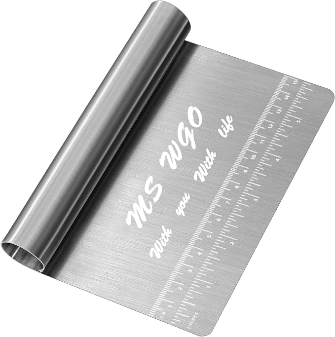 Pro Dough Pastry Scraper/Cutter/Chopper Stainless Steel Mirror Polished by MSWGO