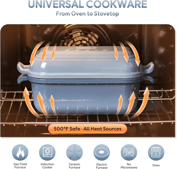 Dutch Oven for Sourdough Bread Baking, Enameled Cast Iron Dutch Oven Pot - Image 6