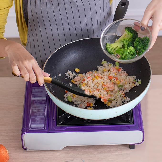 Cooking Spoon for Nonstick Cookwares, VOVOLY Silicone Spoon for Mixing - Image 2