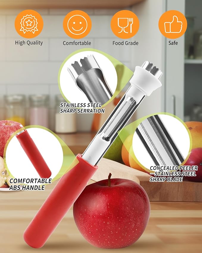 2 in 1 Apple Corer and Peeler Tool, Fruit Vegetable Corer and Peeler Tool - Image 2