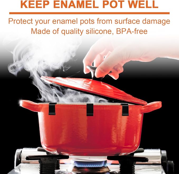 24pcs Dutch Oven Lid Protector Clips, Silicone Dutch Oven Lid Flexible Bumper - Image 4