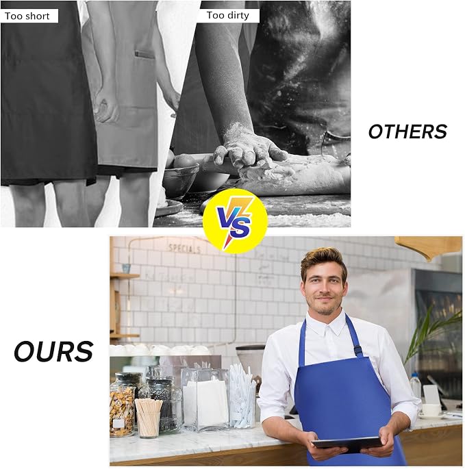 Gotega Waterproof Rubber Vinyl Apron Adjustable Dishwasher Apron - Image 6