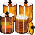 XIPENGKEJI 4 Pack Qtip Holder, Canister Apothecary Jar Set, Bathroom Jars by XIPENGKEJI