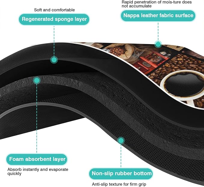 Coffee Bar Mat Accessories for Countertop Super Absorbent Anti-Slip Silicone - Image 6