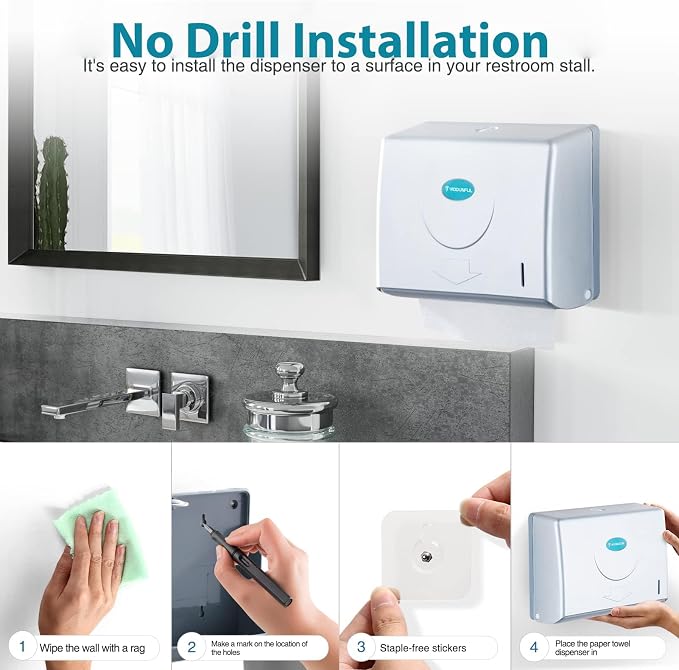Folded Paper Towel Dispenser Wall: Modunful Compact ABS Dispenser - Image 3