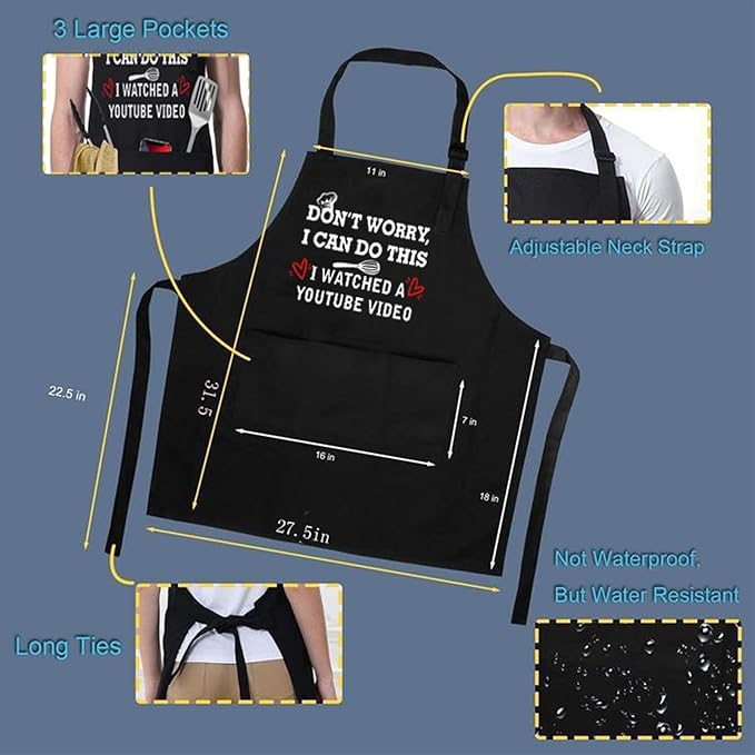 ONFAON Funny Apron for Men Women, Father's Day Gifts, Gifts for Mom, Birthday - Image 3