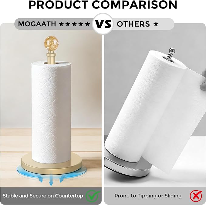 Gold Paper Towel Holder Countertop, Unique Gold Ball Decor, Brass Paper Towel - Image 5