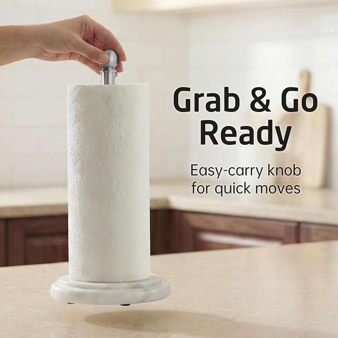 KES Anti-Slip Marble Paper Towel Holder Countertop - Image 8