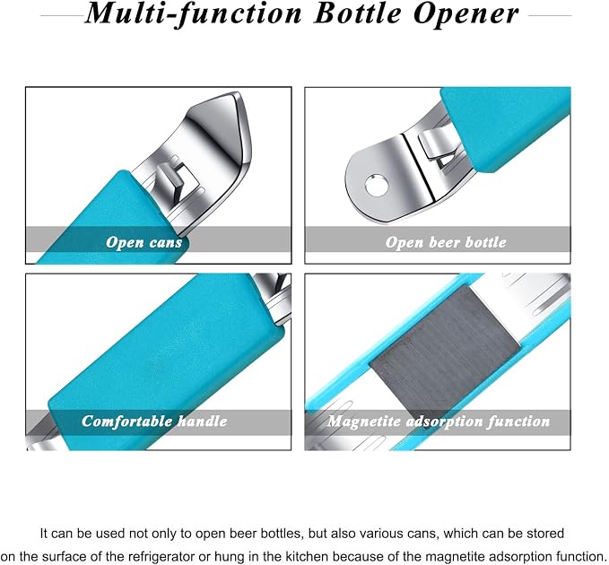 3 Pieces Magnetic Bottle Openers Can Opener Classic Beer Opener Stainless Steel - Image 2
