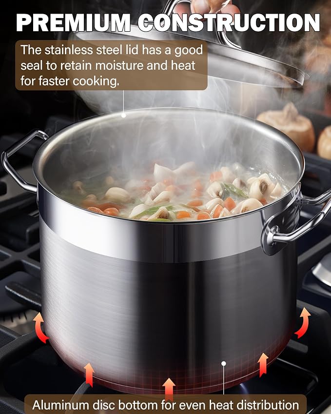 Cooks Standard Stockpots Stainless Steel, 20 Quart Professional Grade Stock Pot - Image 5