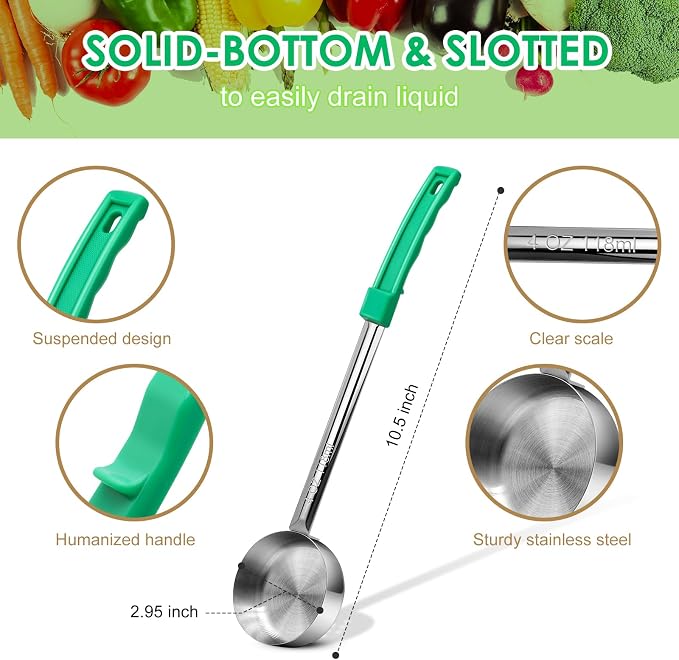 4 Ounce Solid Stainless Steel Portion Control Ladle Spoon - Image 2