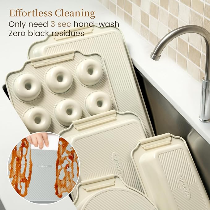 Kikcoin 25 PCS Stackable Baking Pans Set, Non-stick Bakeware Sets - Image 6