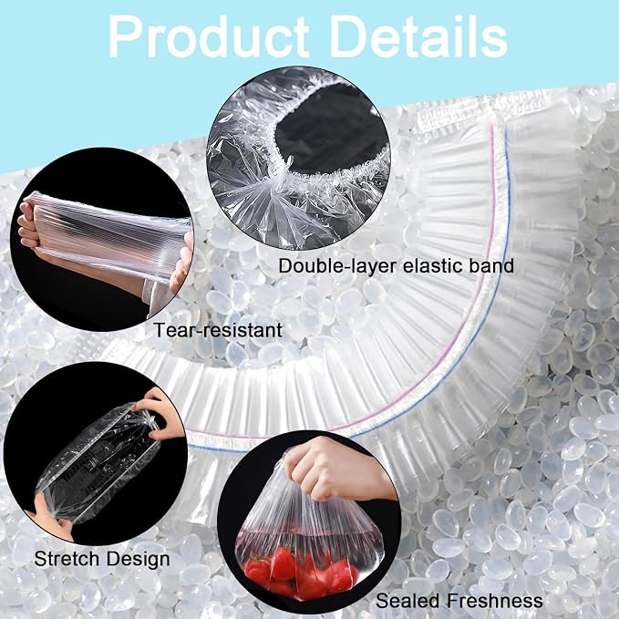 500pcs Plastic Bowl Covers Food Cover, Food Fresh Keeping Bags Elastic Reusable - Image 5