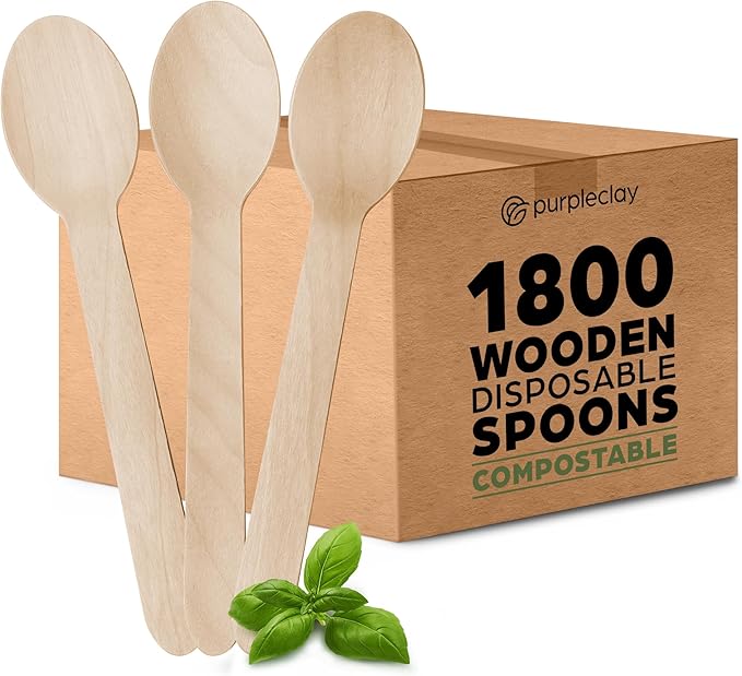 Wooden Disposable Spoons by Purpleclay