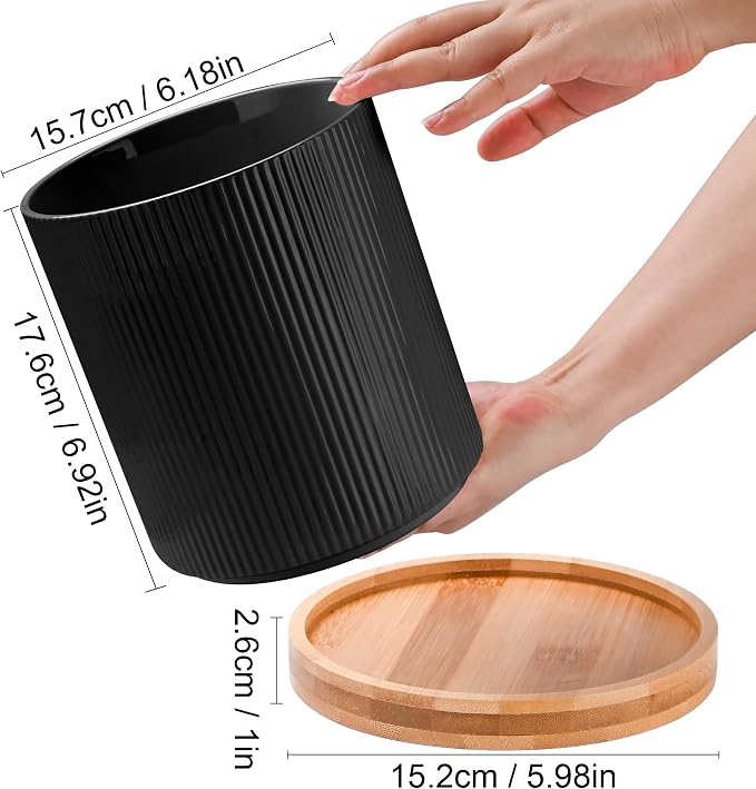 QUELIEN Utensil Holder, 360° Rotating Ceramic Kitchen Utensil Holder - Image 4