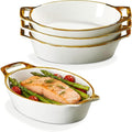 ONEMORE Au Gratin Baking Dish Oval Ceramic White Small Casserole Dish Oven Safe by ONEMORECeramics
