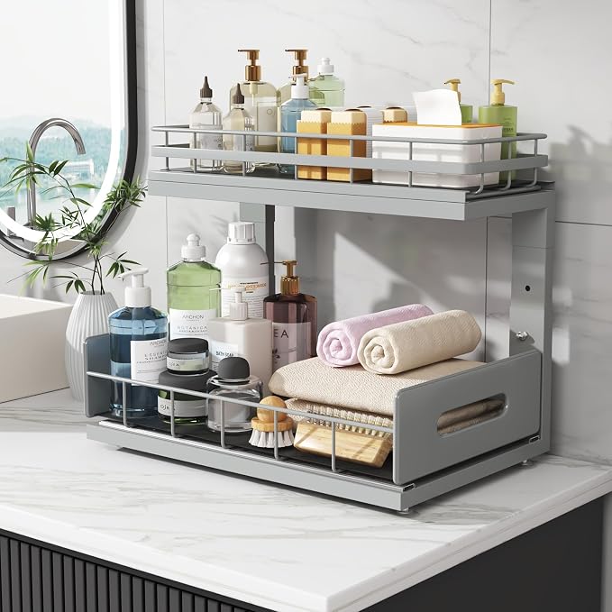 Under Sink Organizer Upgrade To Professional Rails, 2-Tier Dual Pull Out - Image 8