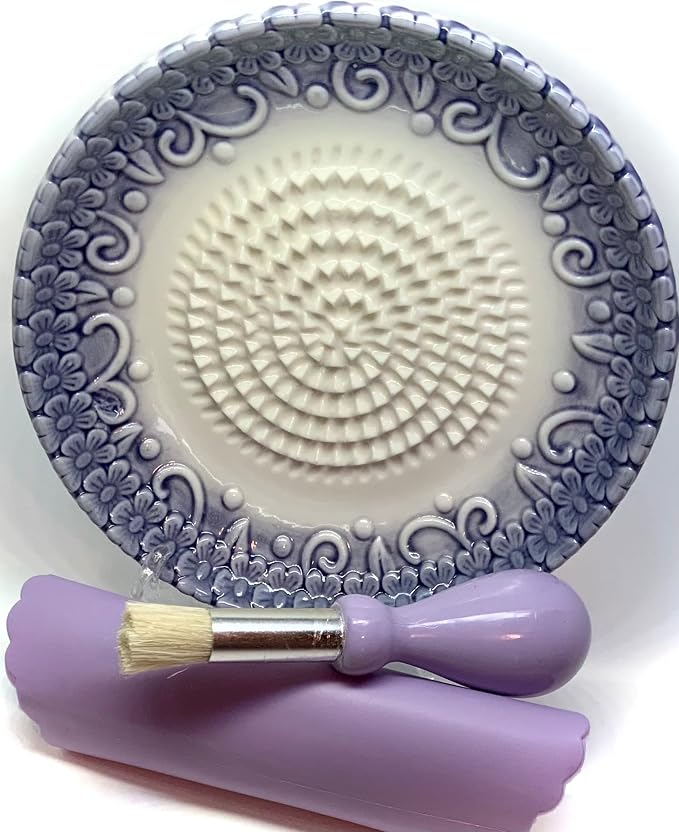 BonCera, All-in-one Premium Ceramic Garlic Grater Plate 4-Piece Set by BonCera