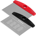 Ourokhome 2 Pack Bench Scraper Dough Cutter, Stainless Steel Dough Scraper by Ourokhome