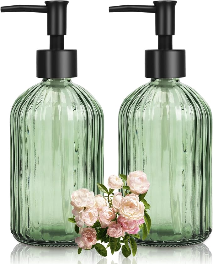Glass Soap Dispenser with Plastic Pump, Hand Soap Dispenser by Ulable