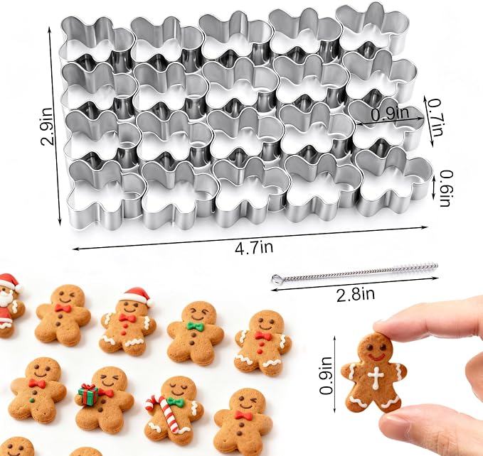 AIERSA Mini Gingerbread Cookie Cutter, Small Christmas Cookie Cutters, 1 Inch - Image 2