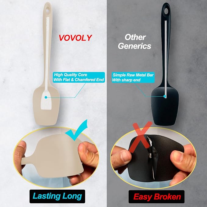 Silicone Spatula Set, High Heat Resistan Rubber Spoon Spatula, Non-Stick - Image 4