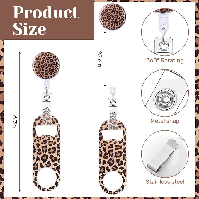 Irenare 6 Pcs Flat Bottle Openers Retractable Bar Keys - Image 2