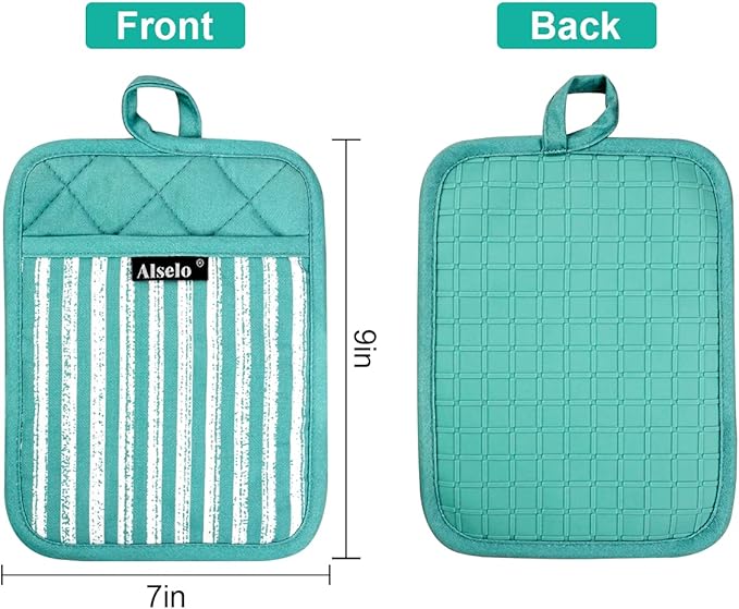 Alselo Silicone Pot Holders Set of 3 Heat Resistant & Non Slip Potholders - Image 2