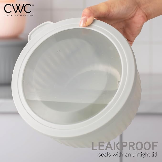 COOK WITH COLOR Prep Bowls with Lids- Wide and Deep Nesting Plastic Small - Image 6