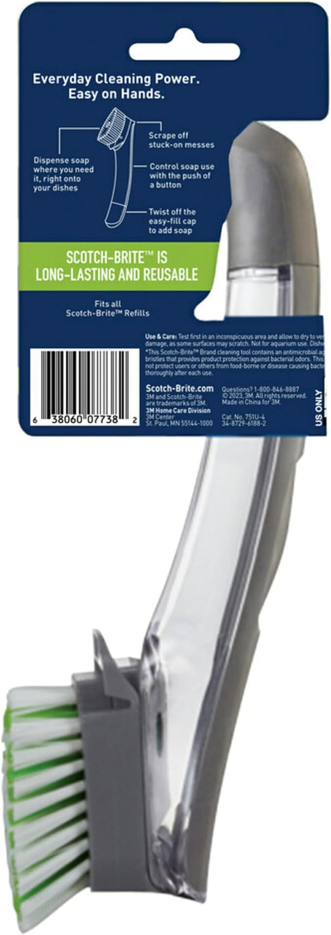 Scotch-Brite Odor Resist Soap Control Dishwand Brush, Non-Scratch Cleaning Brush - Image 9