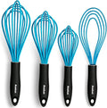 Anaeat Silicone Kitchen Whisk Set of 4, Milk and Egg Beater Blender by Anaeat