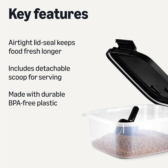 Amazon Basics Pet Food Storage Container, Detachable Scoop, Secure Seal - Image 2