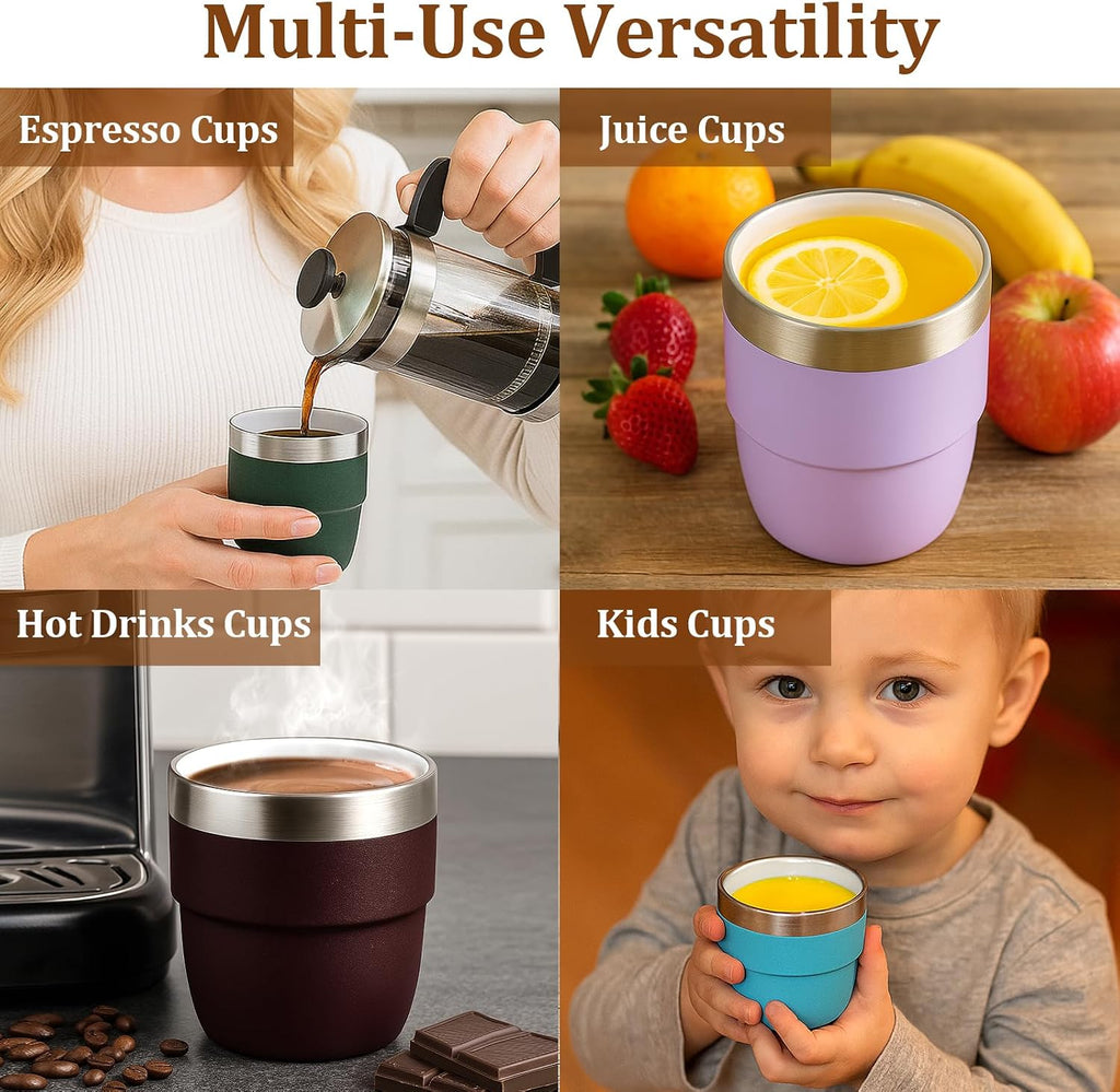 4 oz Espresso/Coffee Cups, Ceramic-Lined Double Wall Vacuum Insulated
