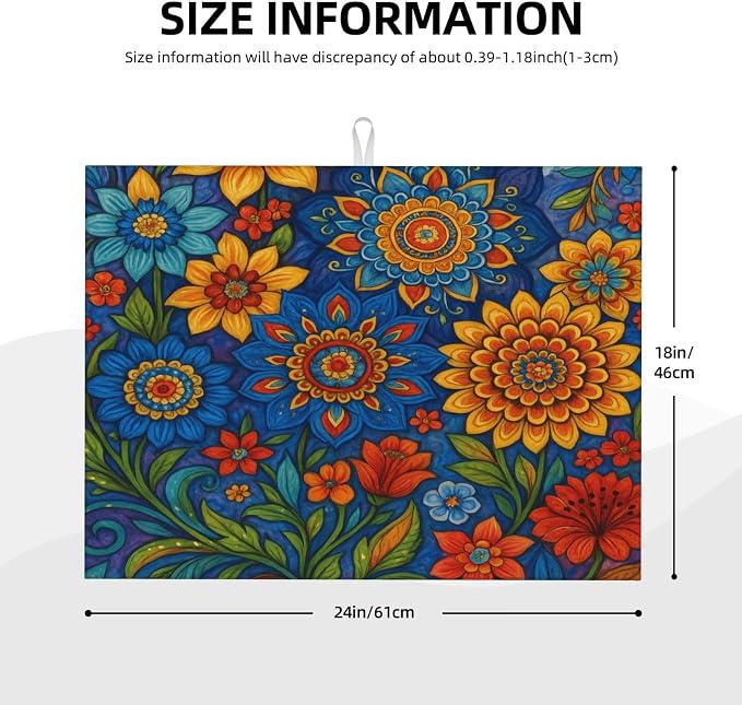 Colorful Mandala Dish Drying Mats - Image 3