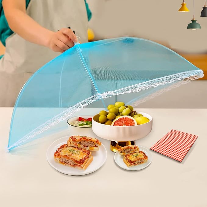 7 Pcs Food Covers for Outside, 17 inch Pop-up Umbrella Mesh Food Tents - Image 7