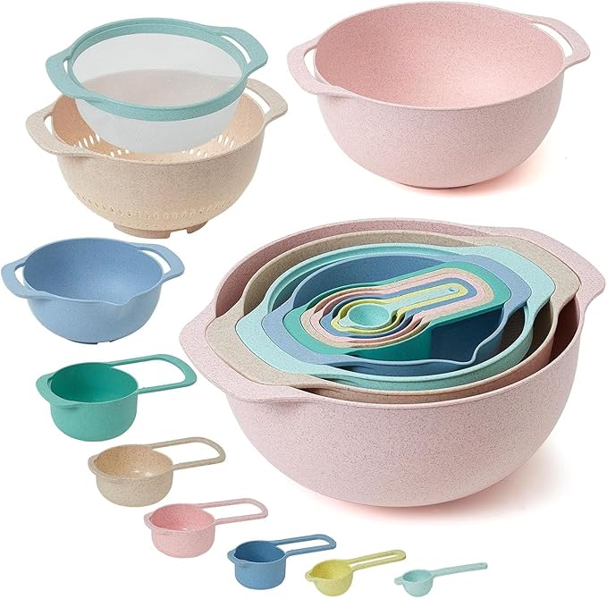 Plastic Mixing Bowls Set 8/10 PCS by FoniFox