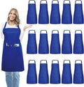 15 Pcs Adult Aprons Bulk with Pockets Adjustable Bib Chef Apron by IMERAGO
