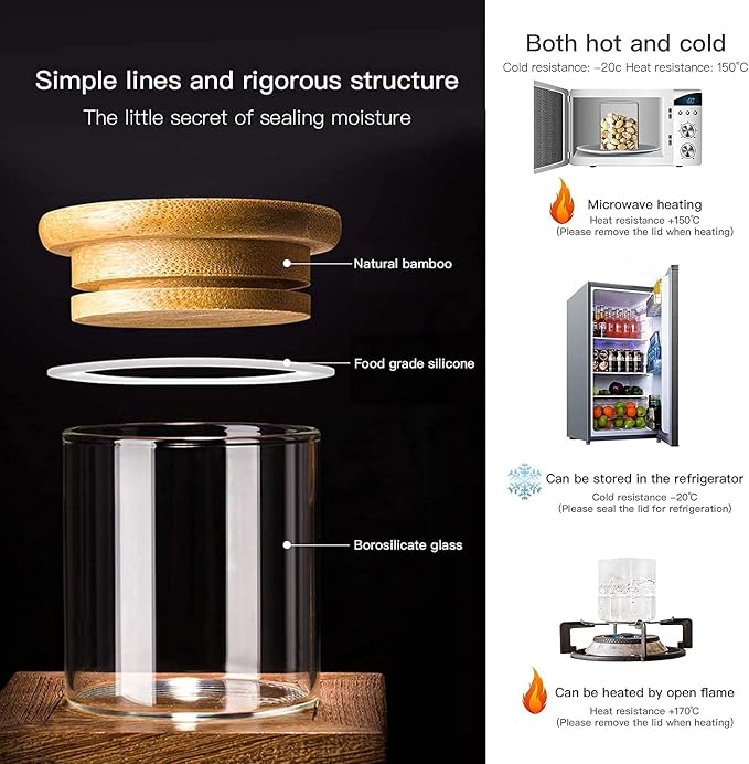 20 Pcs Glass Spice Jars with Airtight Bamboo Lids, Labels and Pen, 2.5oz Mini - Image 5